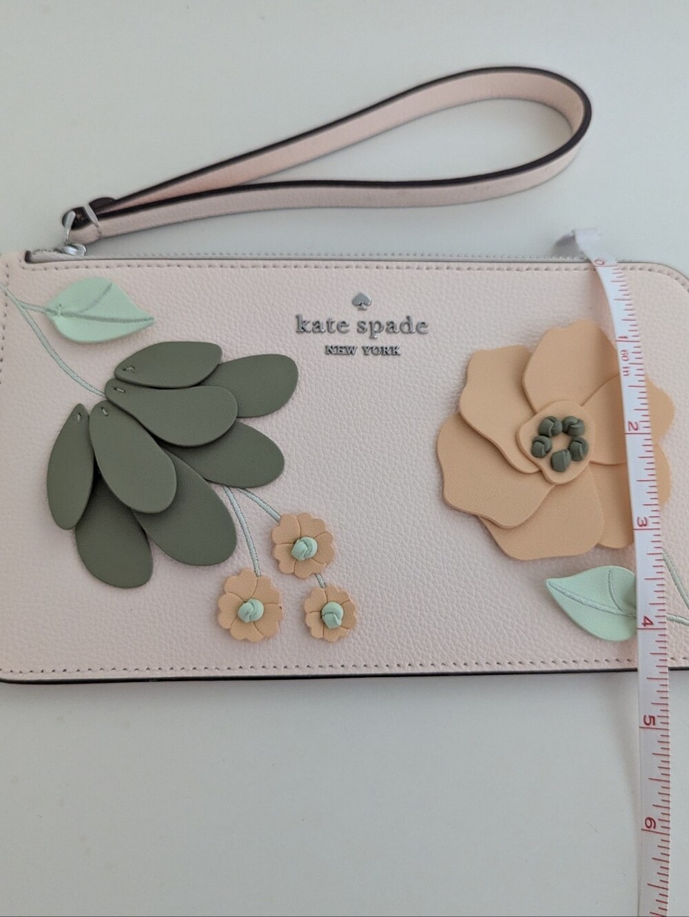 NWOT! Kate Spade New York Lucy Floral Wristlet Wallet In Fresh Peach Multi - Picture 12 of 15